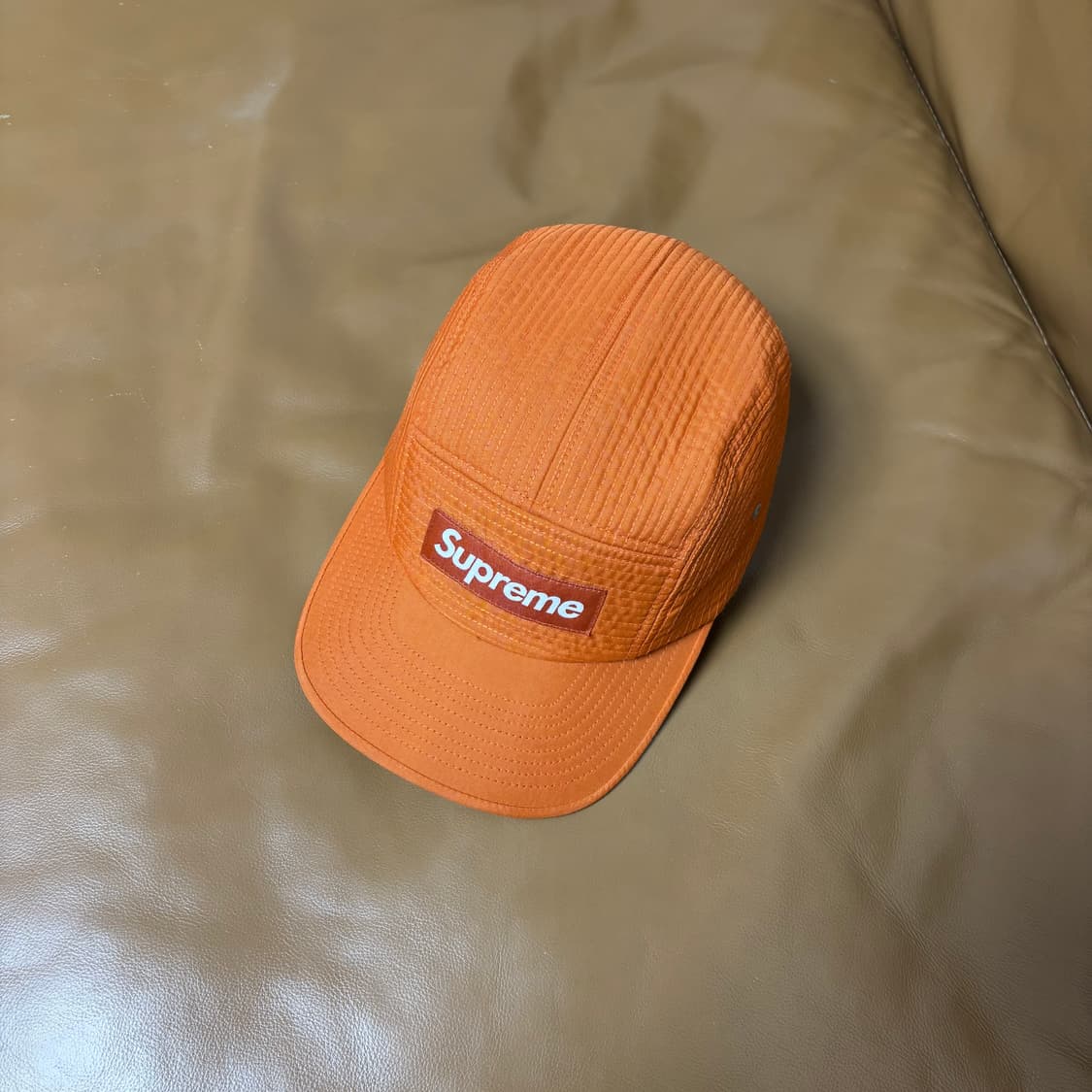 슈프림 캠프캡 모자 박스로고 스티치 나일론 오렌지 상품이미지5