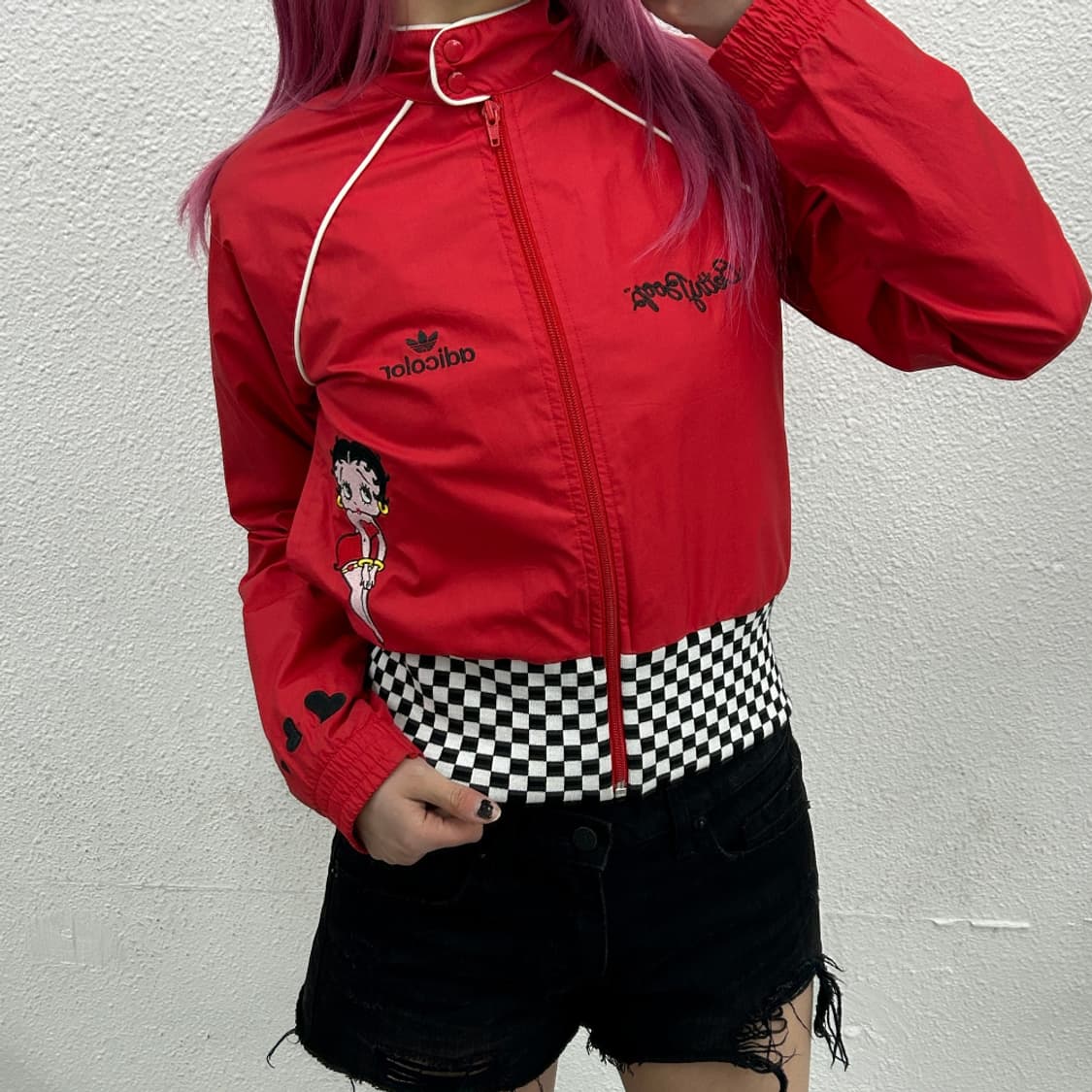 아디다스 X 베티붑 체커보드 레드 자켓 90 상품이미지2