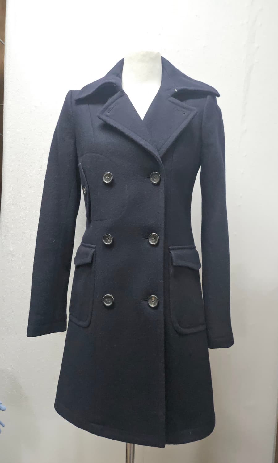 타미힐피거 블랙 모 더블롱코트  XS 상품이미지1