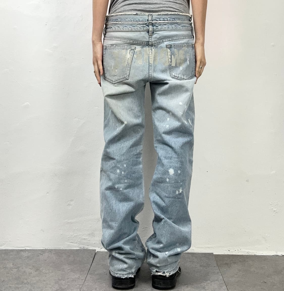 Moment Double Waist Distressed Denim Pan 상품이미지1