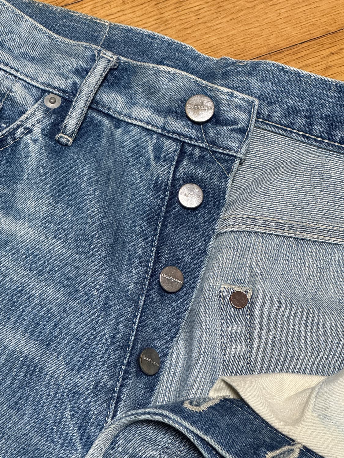 [1]24ss 그라프페이퍼 셀비지 데님 라이트페이드 상품이미지4
