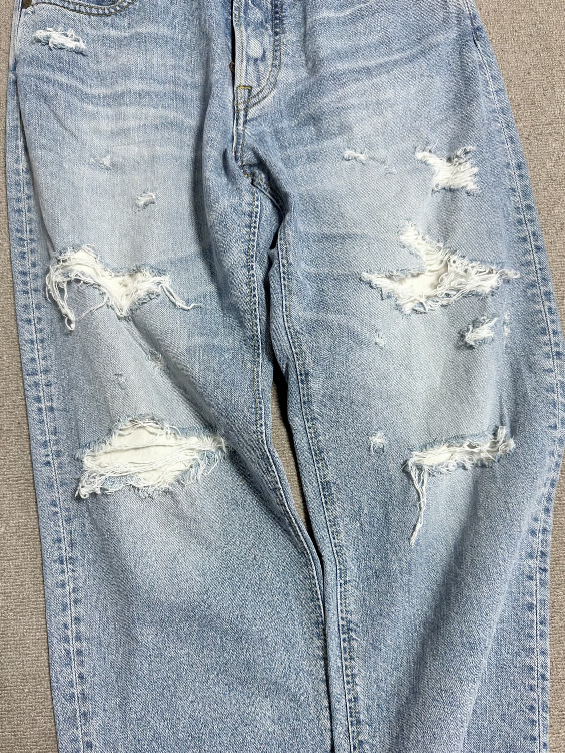 BIG JOHN Distressed Cut-off Denim Pants 상품이미지4