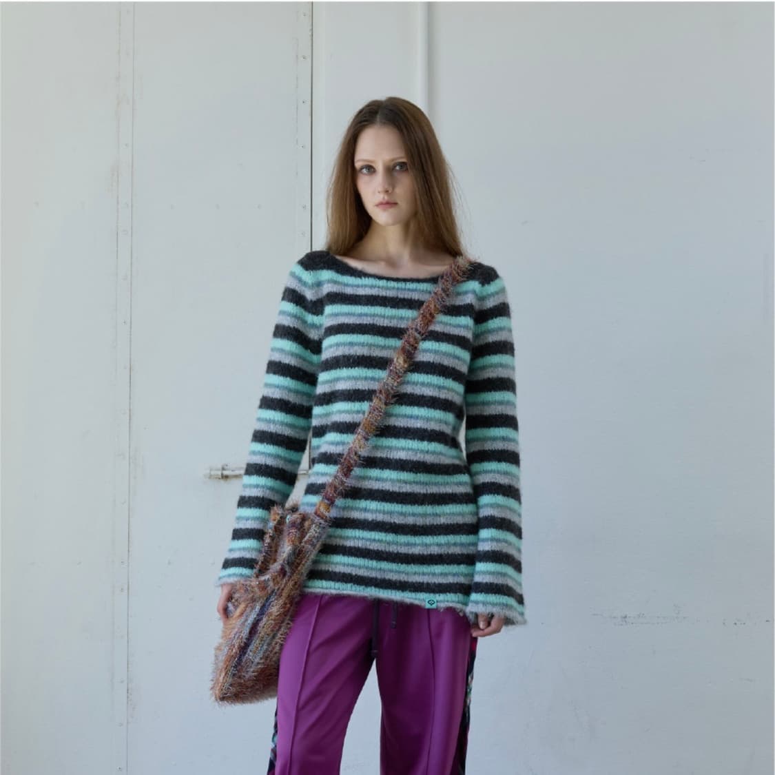 헤레틱 스트라이프 헤어리 니트 상품이미지1