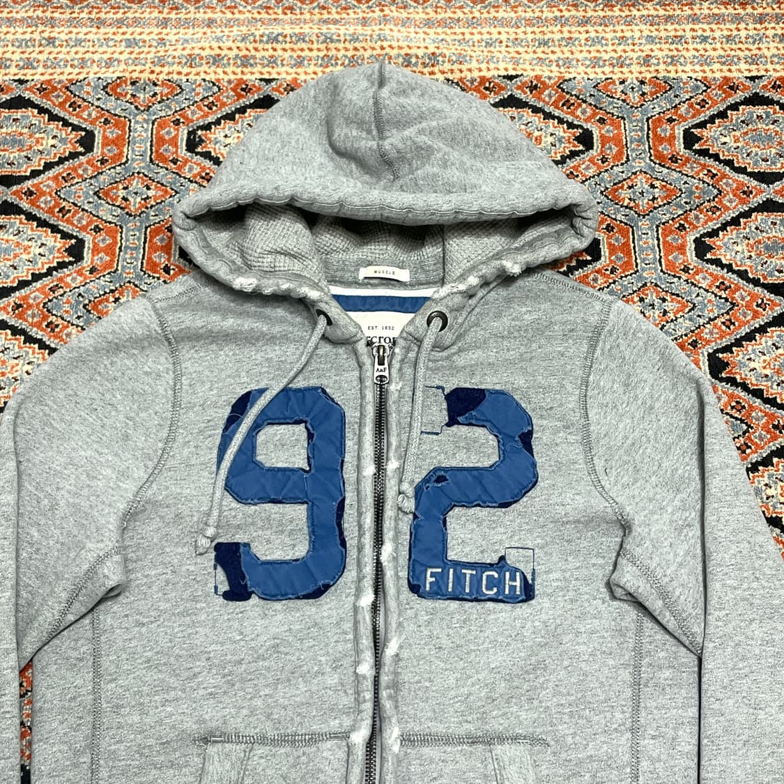 아베크롬비 그레이 기모 후드집업 남성L 상품이미지2