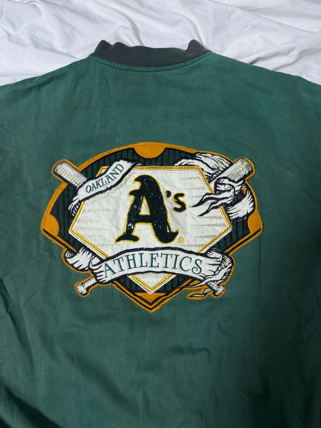 90s 스타터 오클랜드 애슬레틱스 팀 바시티 자켓 상품이미지3