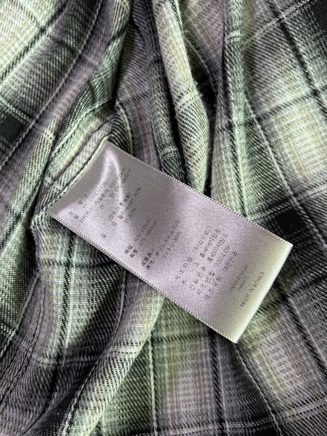 언더마이카 무.120 오리지널 로고 베이직 롱슬리브 체크셔츠 베이지 블랙 상품이미지5