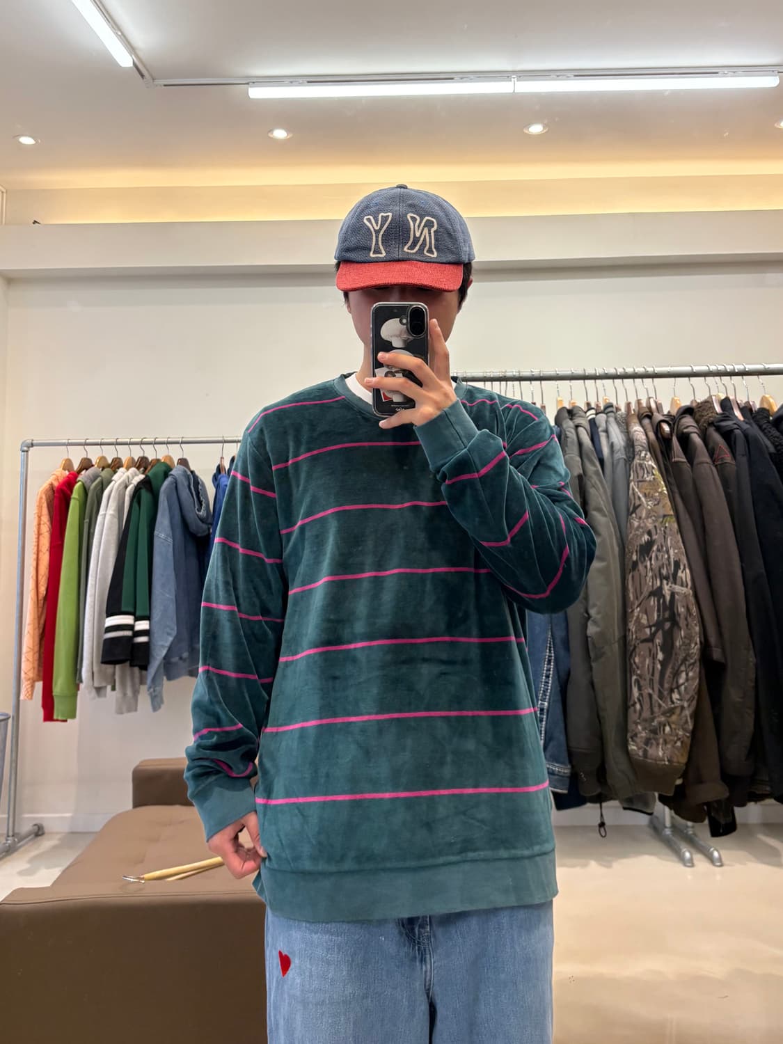 스투시 벨루어 스트라이프 맨투맨 상품이미지8