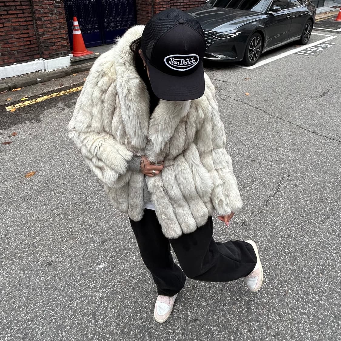 화이트 그레이 사가폭스 퍼자켓M 상품이미지1