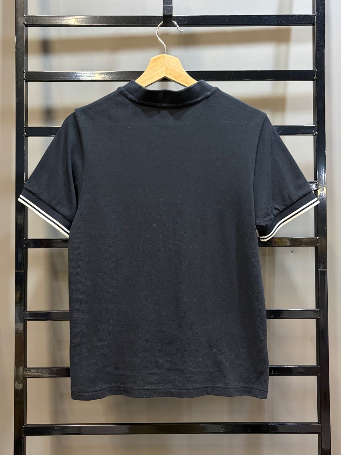 [EUR38/S~M] 프레드페리 트윈팁 크루넥 피케 티셔츠 블랙 4.5 상품이미지2