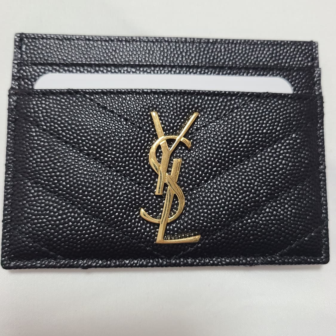 생로랑 카산드라 마틀라세 모노그램 카드지갑 블랙 금장 상품이미지1