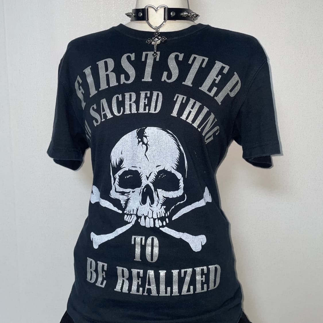 Skull Printed Glitter T-Shirt  상품이미지5