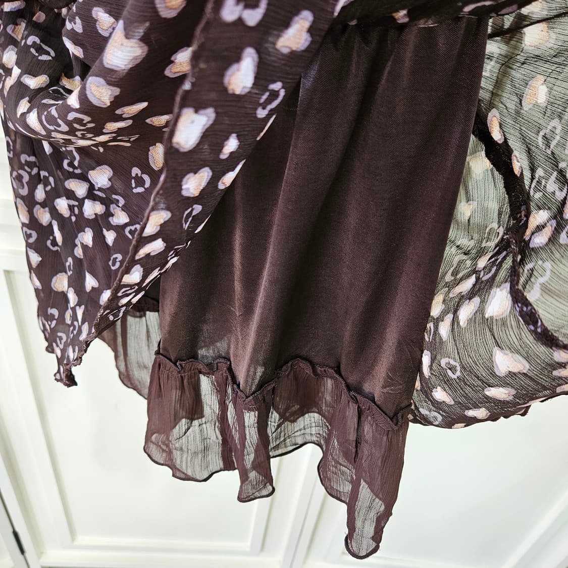 하트 패턴 쉬폰 미니 원피스 상품이미지8