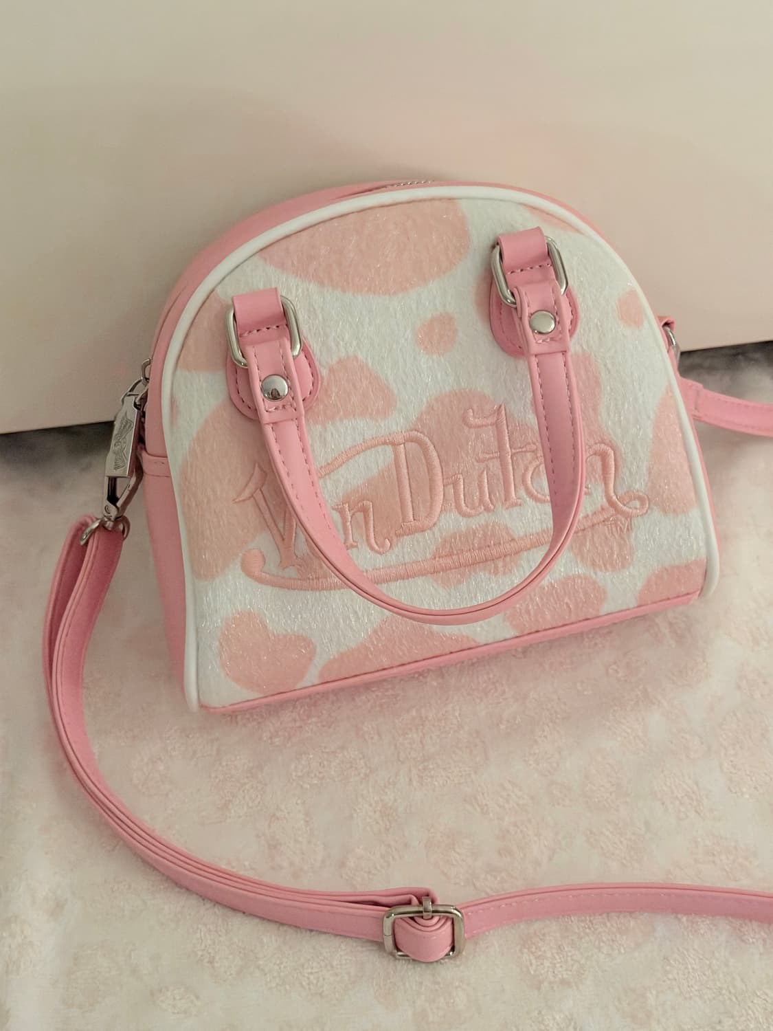 본더치 핑크 카우 핸드백 크로스백 빈티지 베이지메탈클럽 y2k 상품이미지1