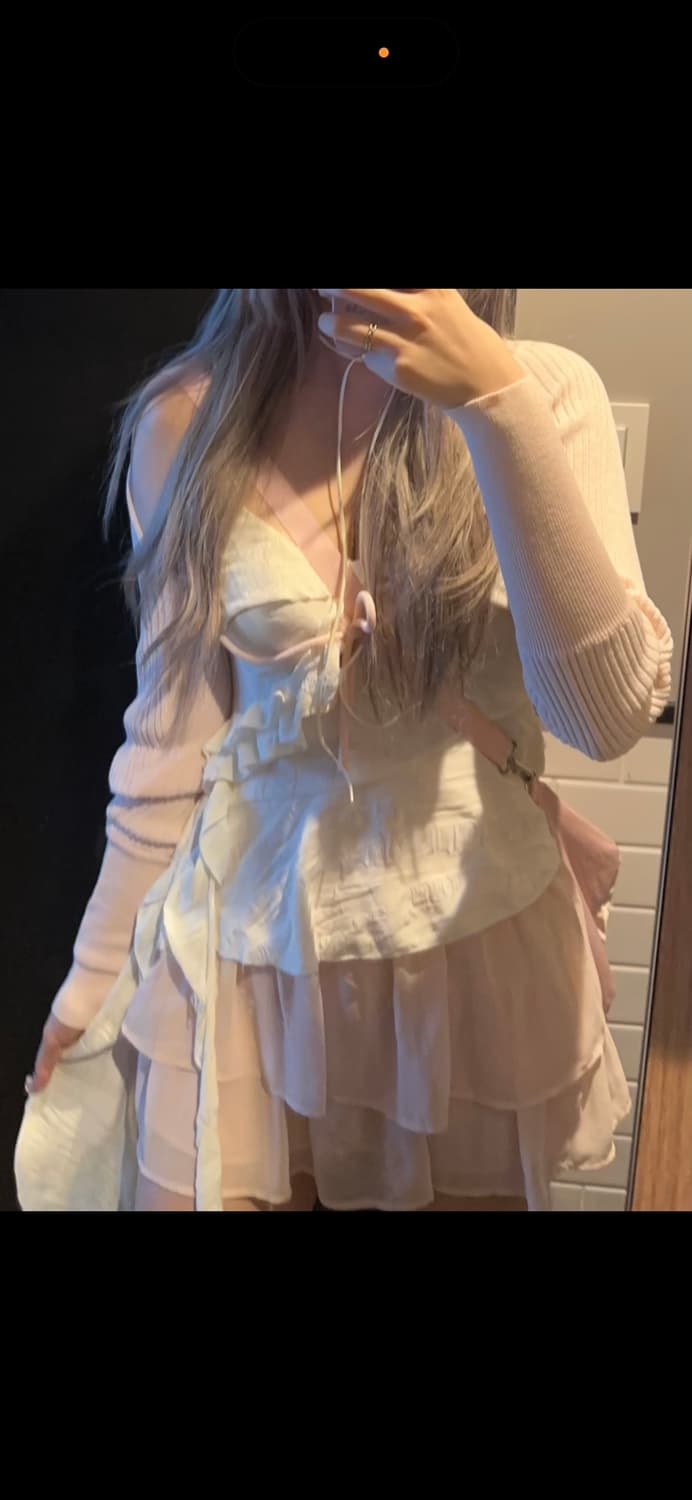 쓰리타임즈 릿볼레로 핑크 + 스완쉬폰 스커트 핑크 s 세트 상품이미지2