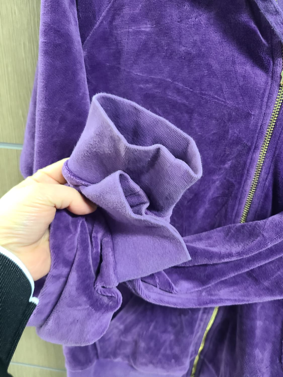 쥬시꾸뛰르 벨벳 후드집업 퍼플 상품이미지2