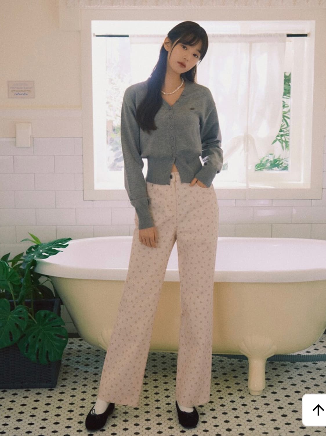 로라로라 rolarola 브이넥 베이직 가디건 그레이 상품이미지4