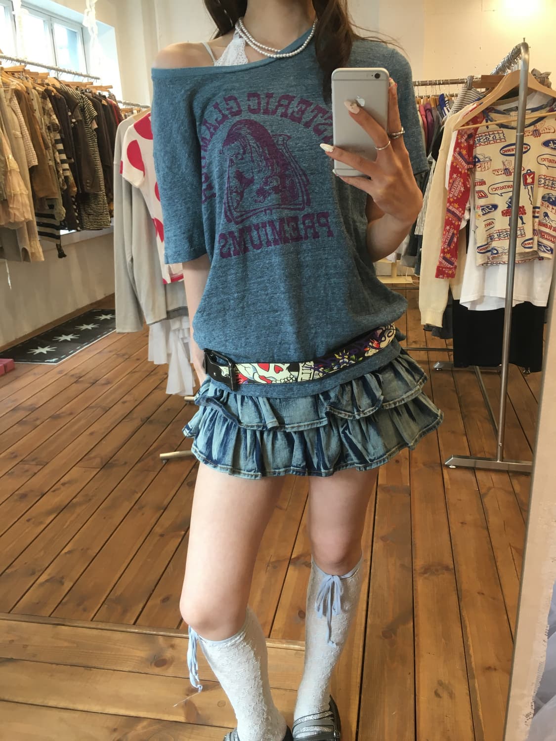 히스테릭글래머 블루 퍼플 히스걸 티셔츠 상품이미지1