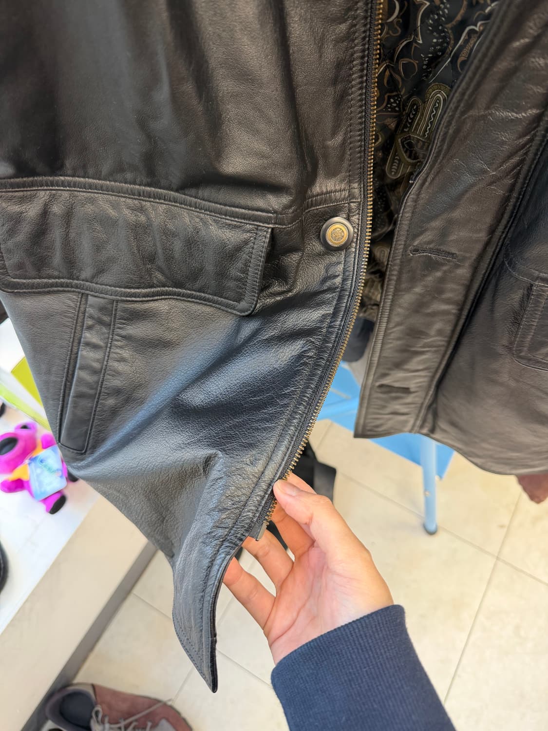 Vtg leather car coat 상품이미지5