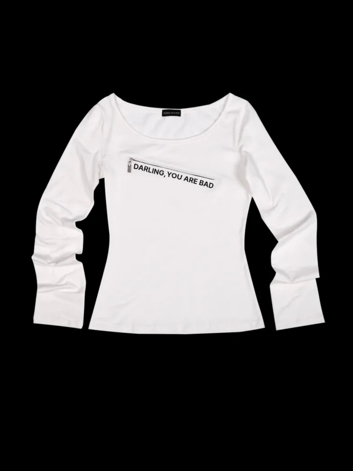 달링유어배드 unzipped 로고 티셔츠 화이트 상품이미지1