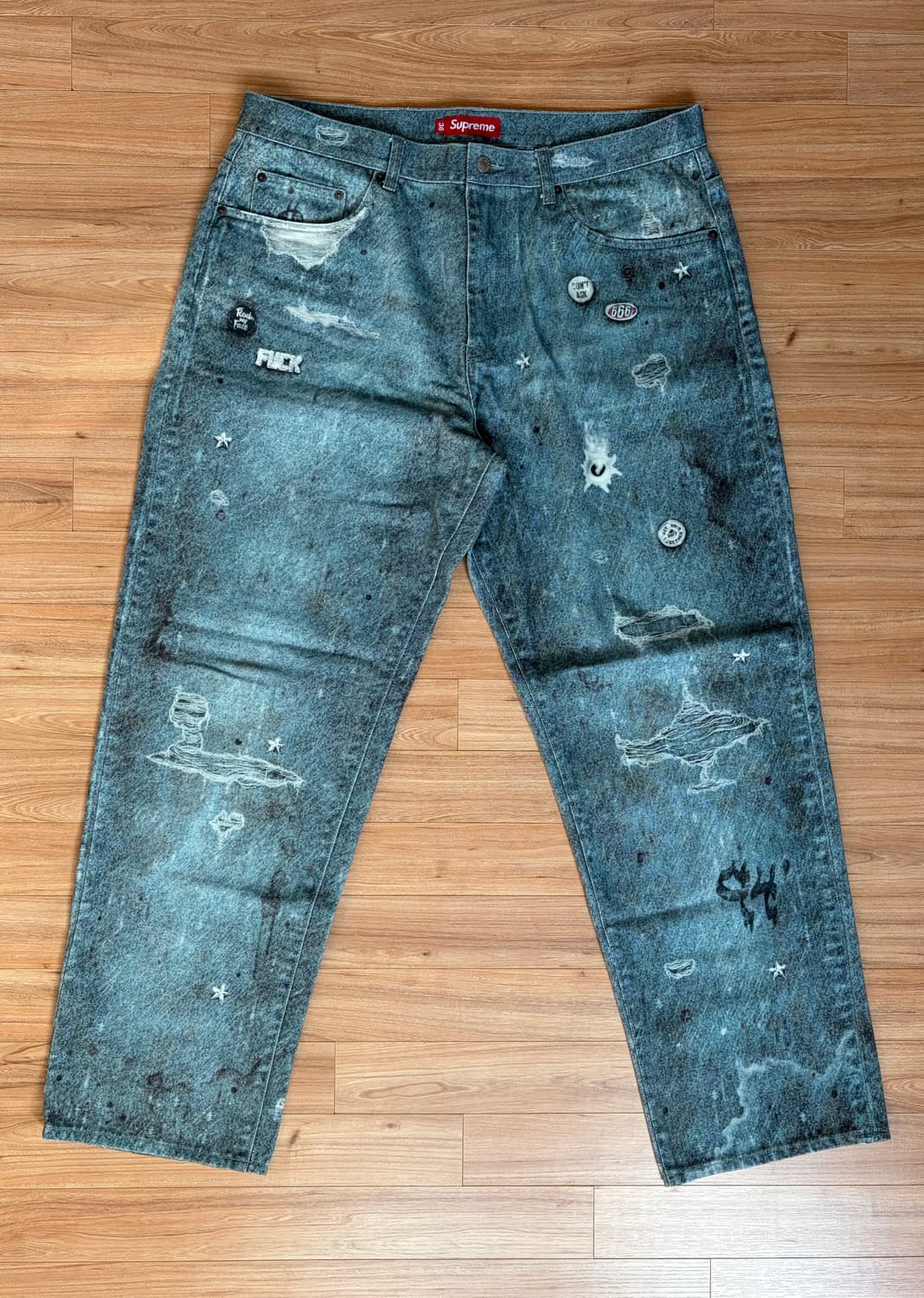 [36] 슈프림 HJR 트롱프 뢰유 루즈 핏 진 블루  상품이미지2