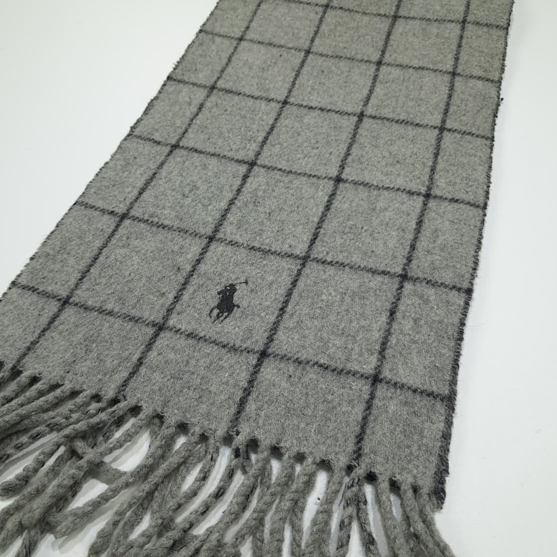 MX565 폴로 90s 이태리판 램스울 양면 윈도우페인 헤링본 목도리 상품이미지3