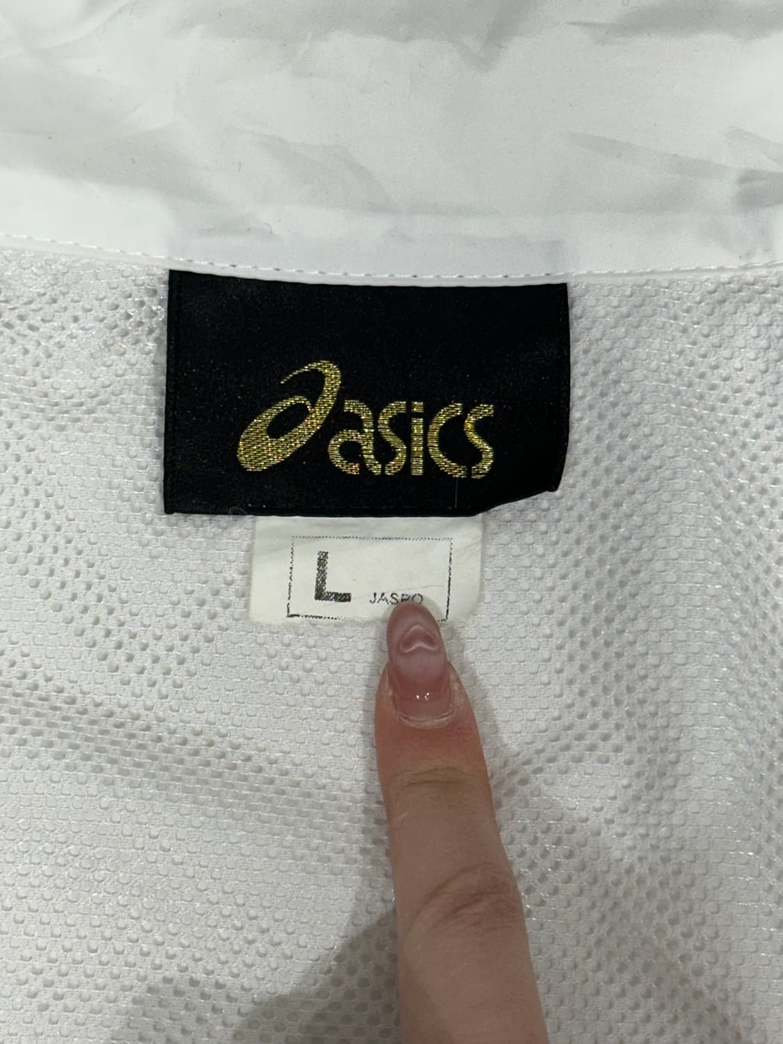 아식스 화이트 블루 오버핏 바람막이 자켓 L 상품이미지7