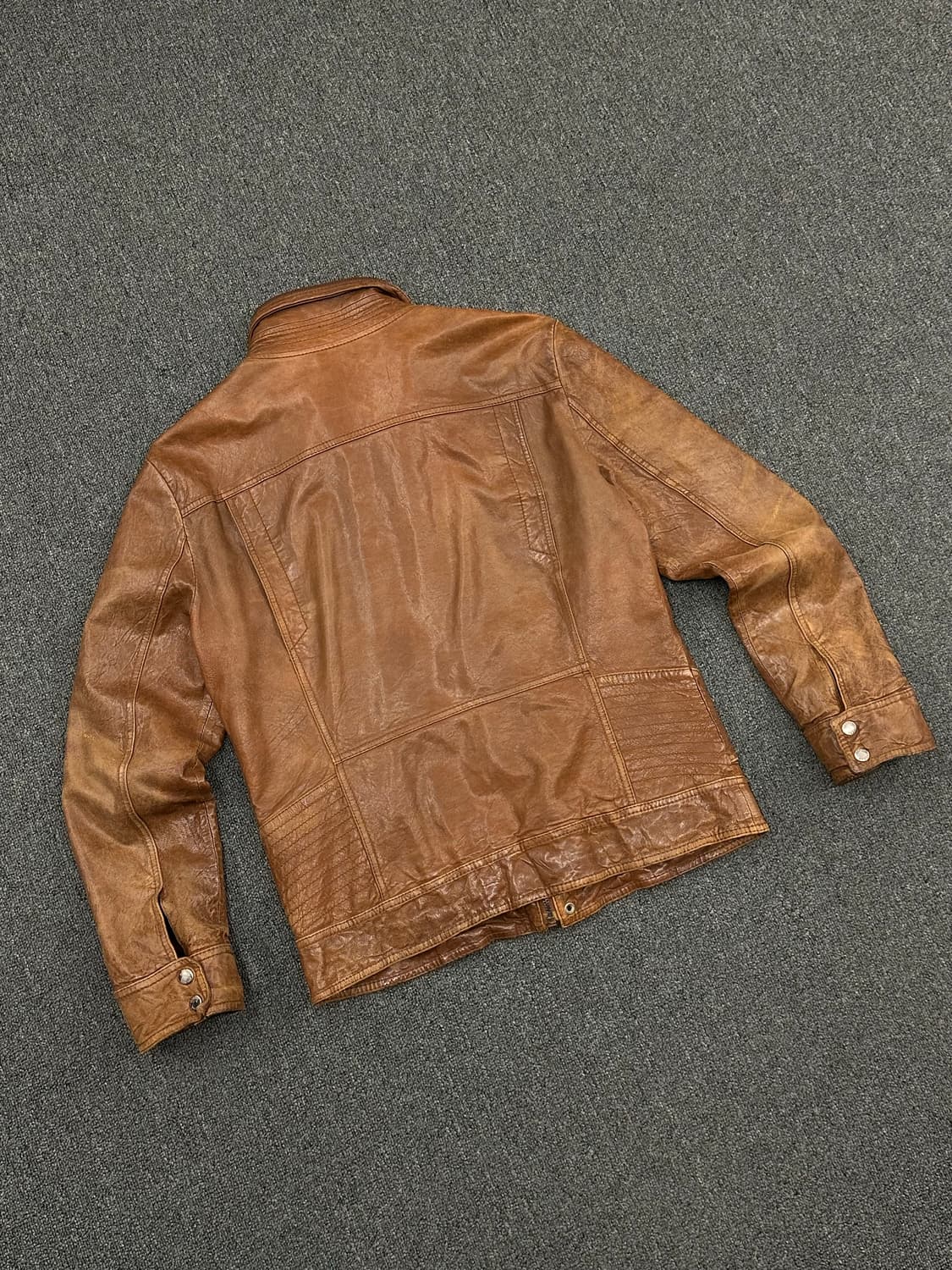 XL)게스 빈티지 브라운 가죽자켓 상품이미지3