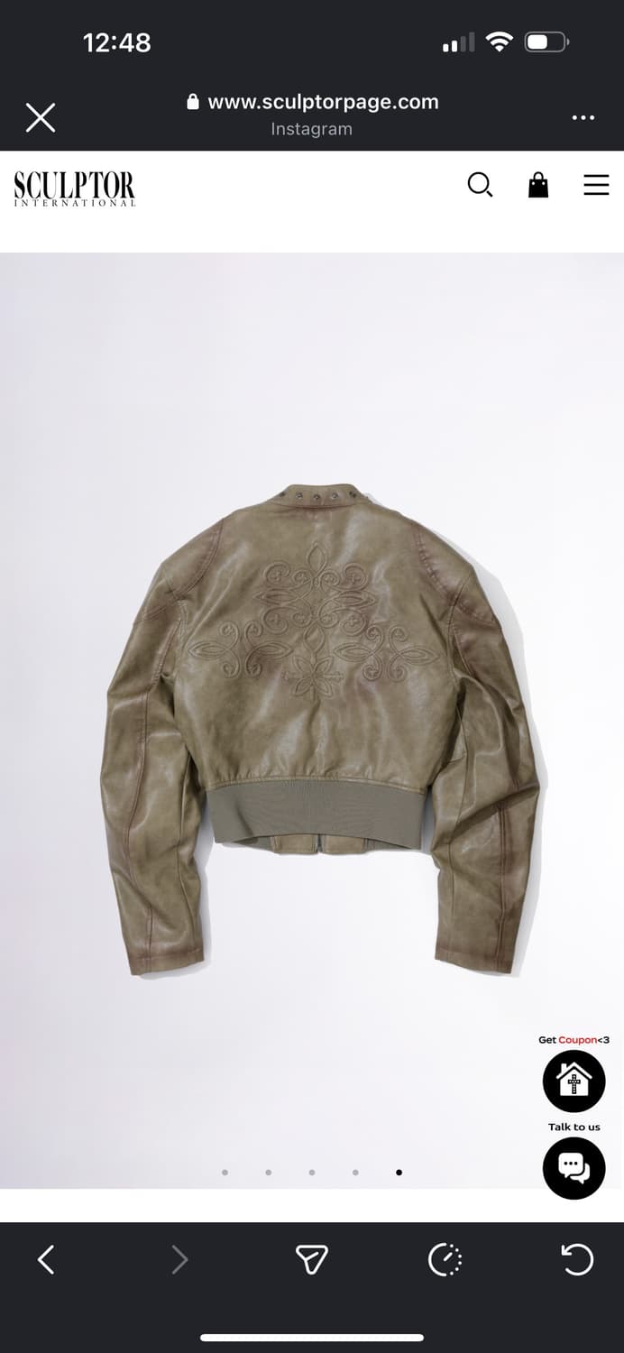 스컬프터 엠보스 레더 자켓 상품이미지2