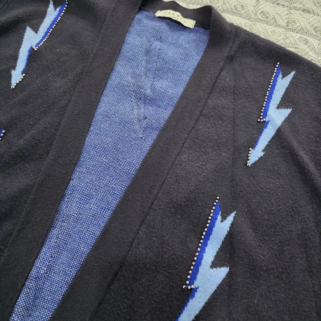 SANDRO 산드로 라이트닝 패턴 니트 가디건 Free 상품이미지5