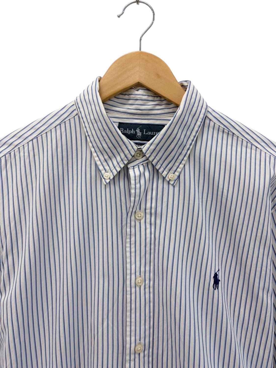 00년대 폴로 줄무늬 셔츠 화이트&스카이블루 (L) 상품이미지2