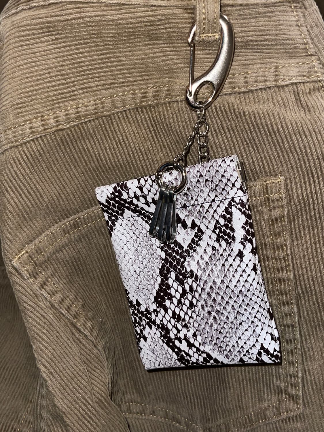 뱀피 가죽 키링 미니 지갑 자석 카드지갑  상품이미지2