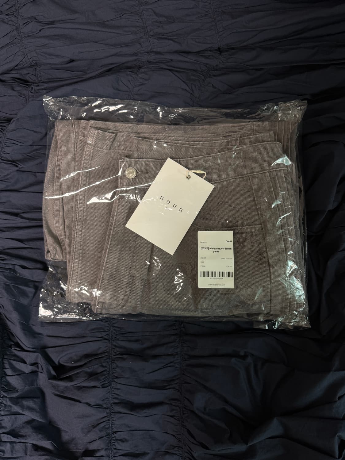 (새상품) 노운 - [25S/S] wide pintuck denim pa 상품이미지1