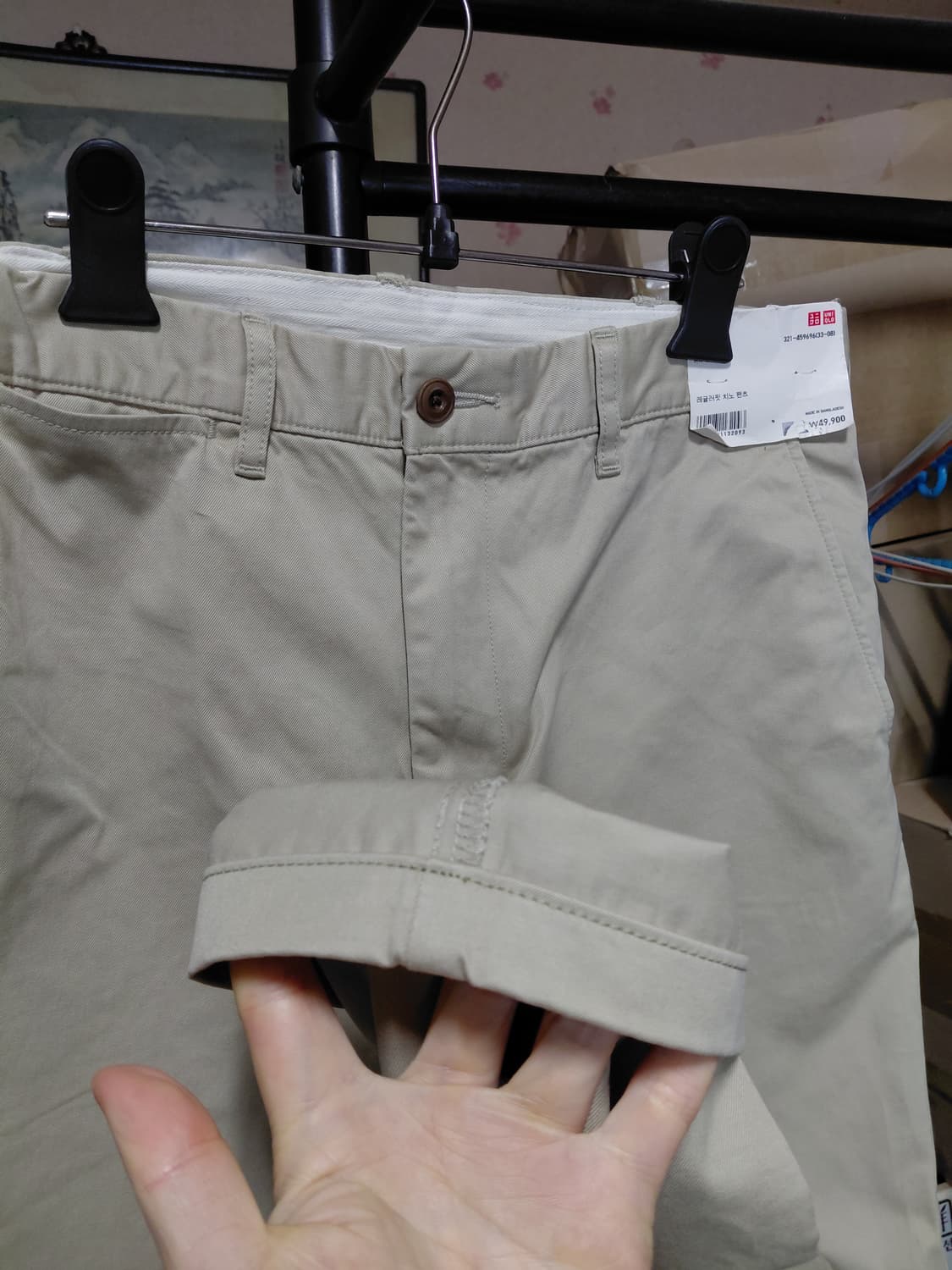 [유니클로](새제품)레귤러핏 치노팬츠 33(85센티)사이즈 상품이미지10