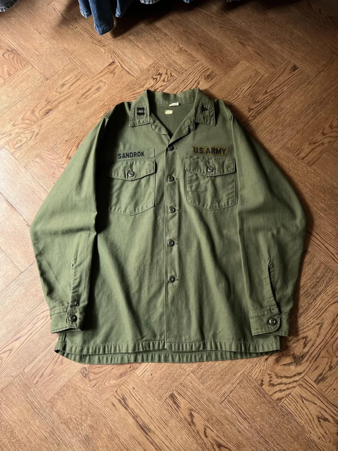 [L]60's 오리지널 U.S ARMY OG-107 밀리터리 셔츠 상품이미지1