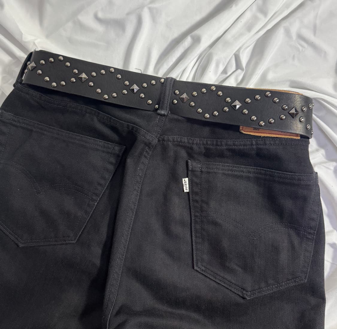 빈티지 스터드 레더 벨트 y2k 상품이미지2