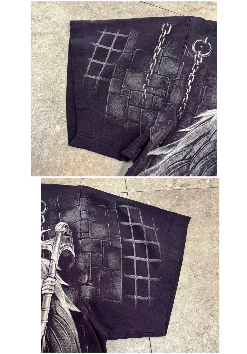 빈티지 해골 프린팅 반팔티 퍼플 #csz4137 상품이미지6