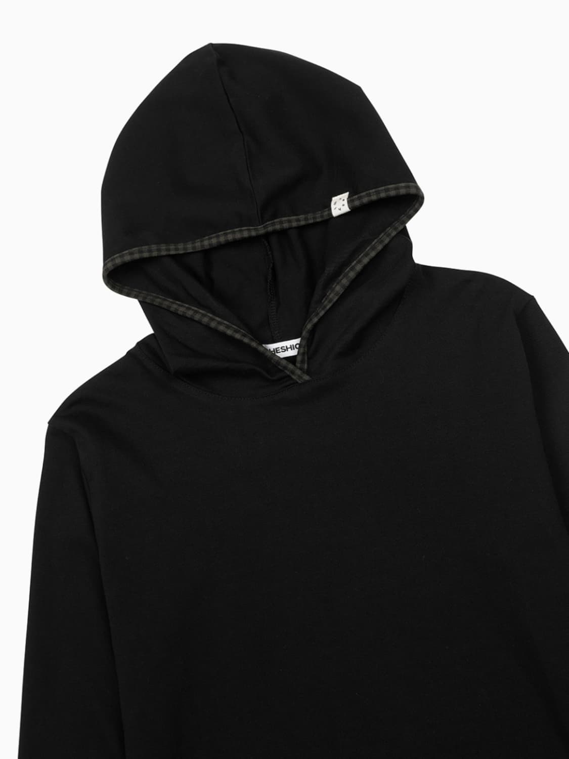 LONG HOODED T-SHIRT, BLACK 상품이미지4