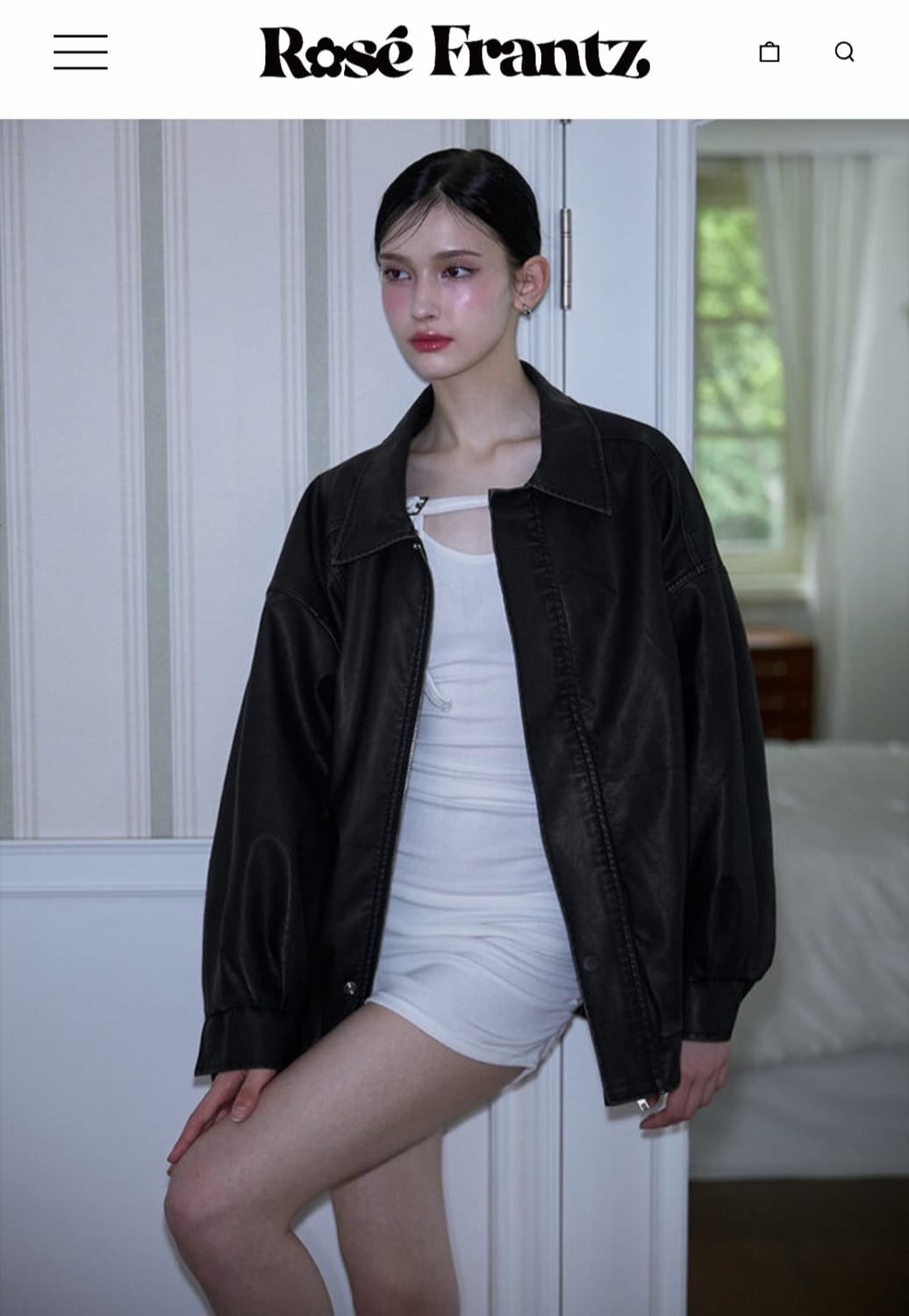 로제프란츠 빈티지 워싱 레더 점퍼 블랙 상품이미지1