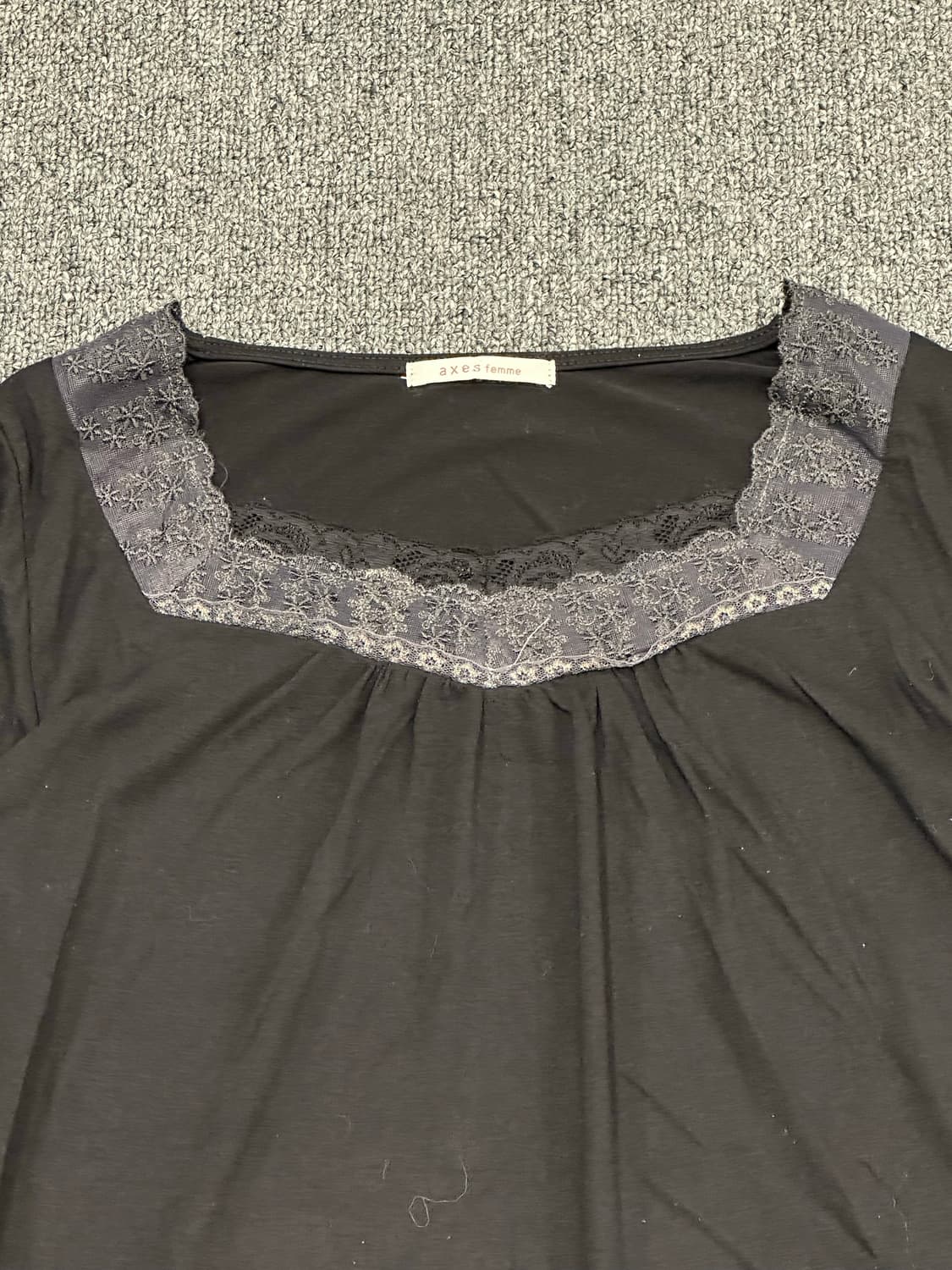 M)Axes Femme vintage 여성 블렉 레이스 긴팔 상품이미지2