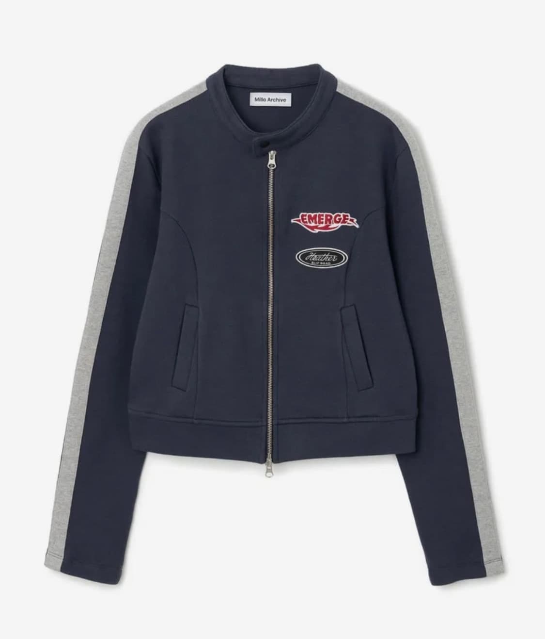 (미착용 새상품) 밀로우먼 트랙 져지 레이서 자켓 (딥블 루) 상품이미지1