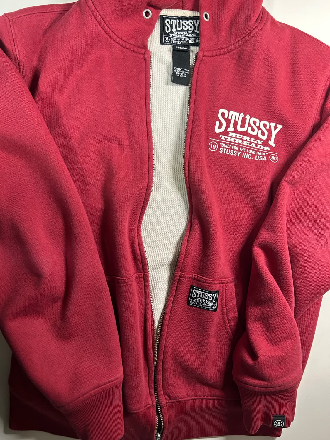 스투시 버건디 후드집업 상품이미지1