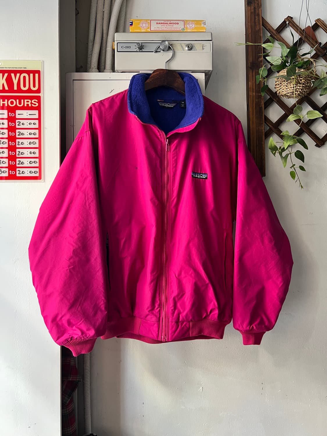 [L]파타고니아 Made in USA 플리스 라이닝 핑크 웜업 자켓 상품이미지1