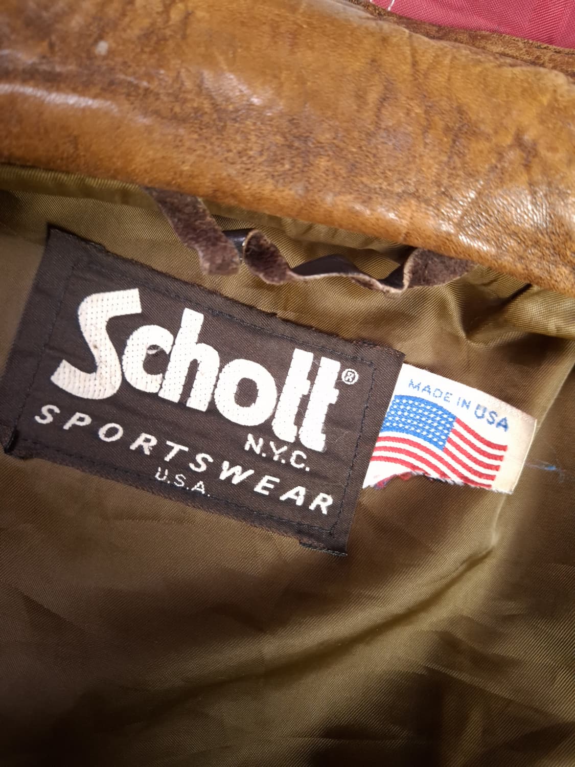 오리지날 미국제조 쇼트 리얼레더 항공점퍼 상품이미지4