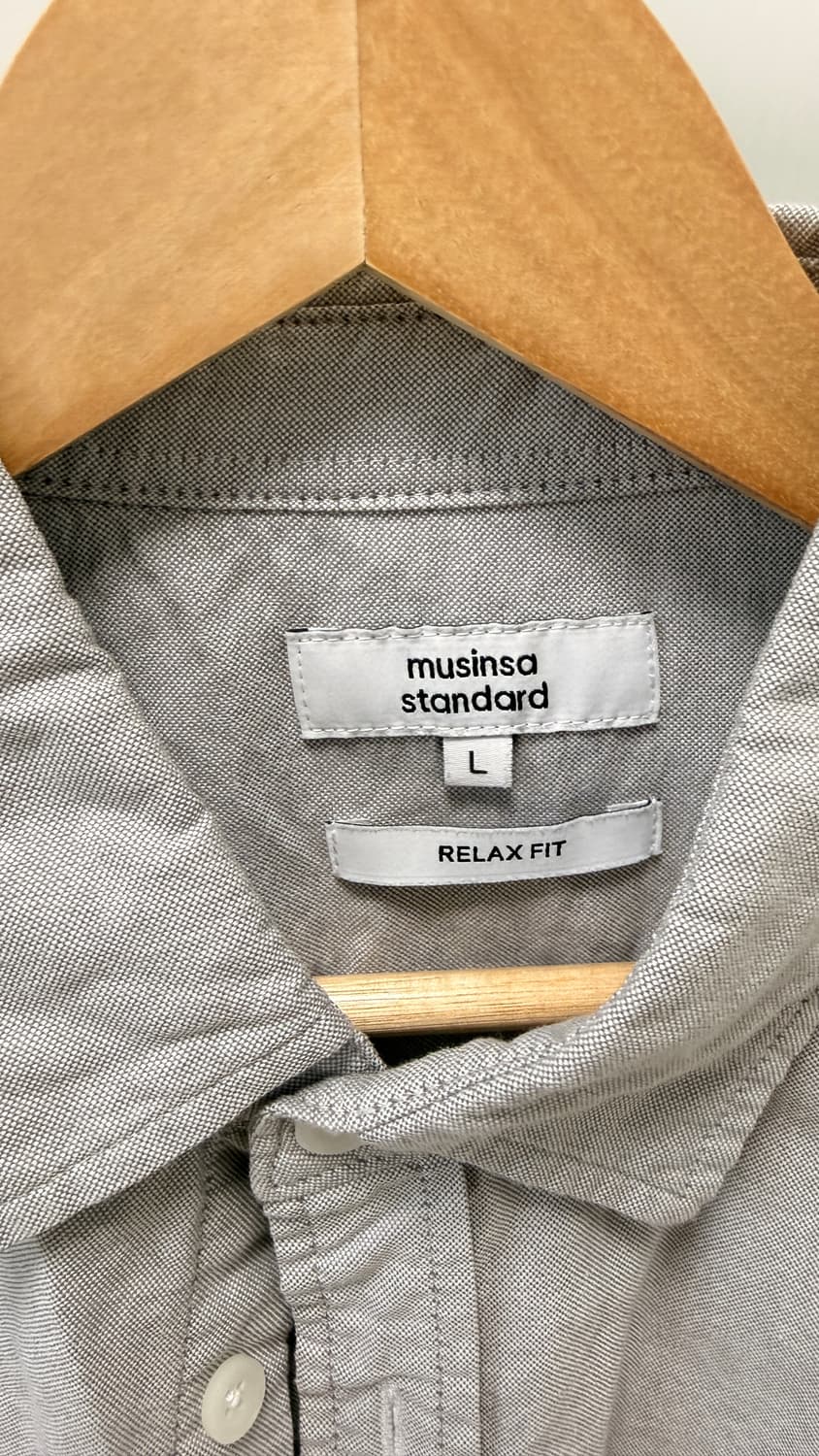 무신사 스탠다드 릴렉스 핏 옥스포드 셔츠 [그레이] 상품이미지4