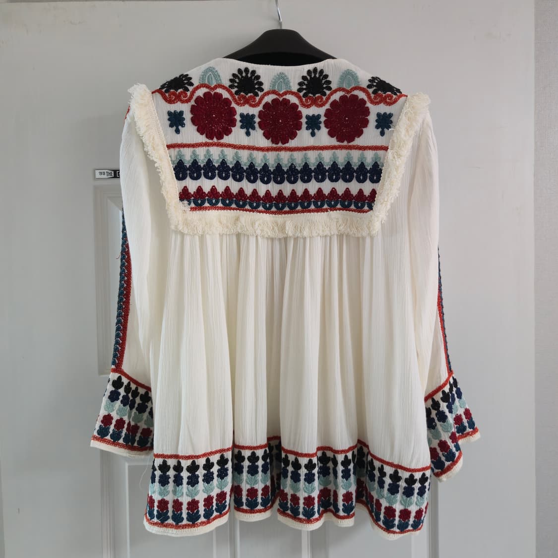 L) 자라 에스닉 자수 오픈 블라우스 상품이미지8