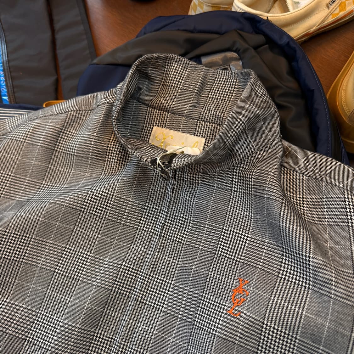 X GIRL 입생로랑 오마쥬 체크 패턴 블루종 상품이미지4