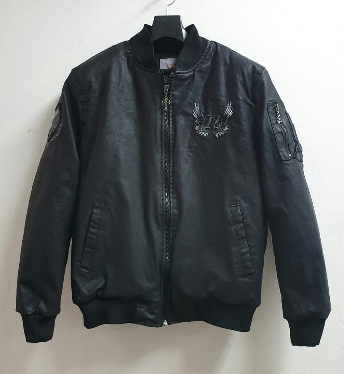 반사직자수 스컬 코팅스판 항공점퍼  상품이미지6