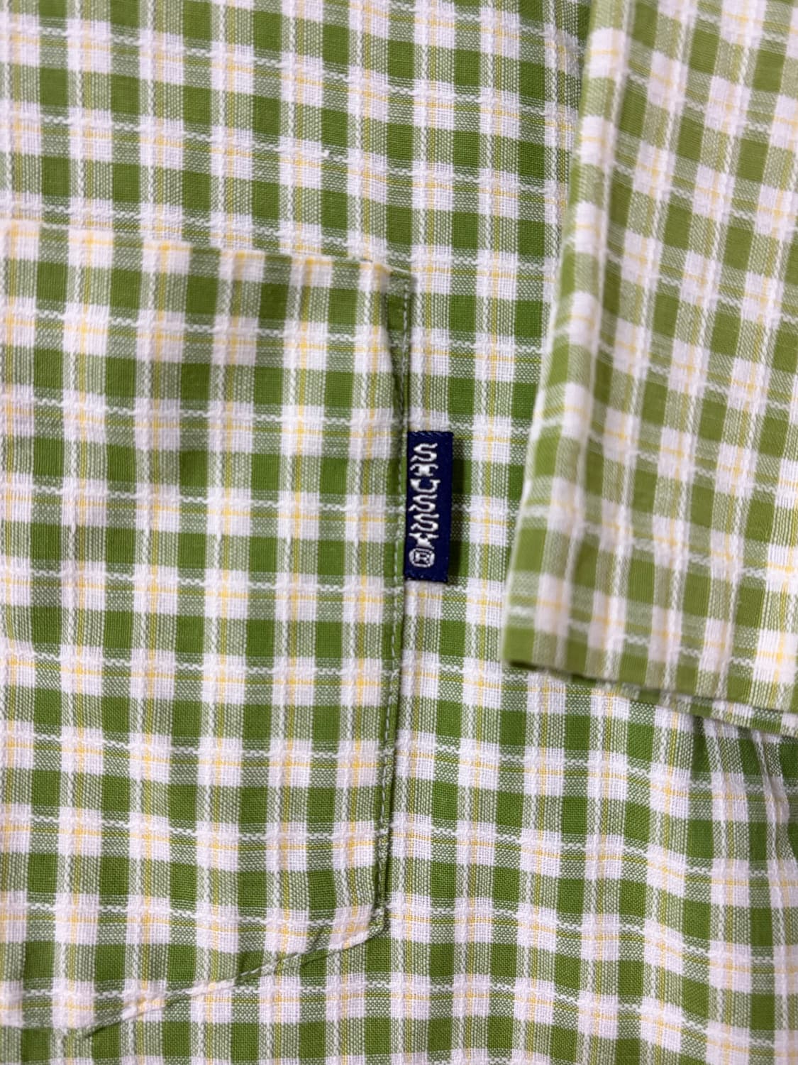 (M) 90s 빈티지 올드 스투시 체크 반팔 셔츠 상품이미지3