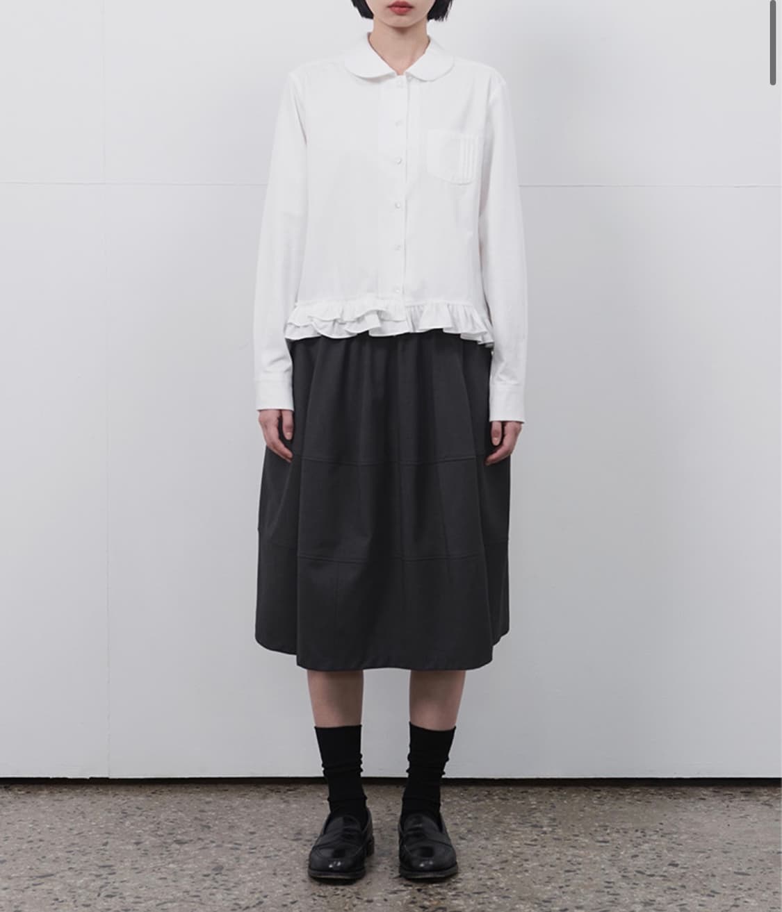 오헤시오 프릴 포켓 블라우스, 아이보리 상품이미지1