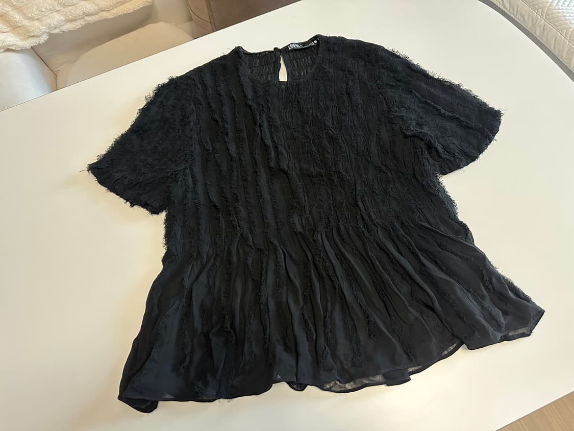[zara] 프릴 블라우스 탑 S (55-66가능) 상품이미지3